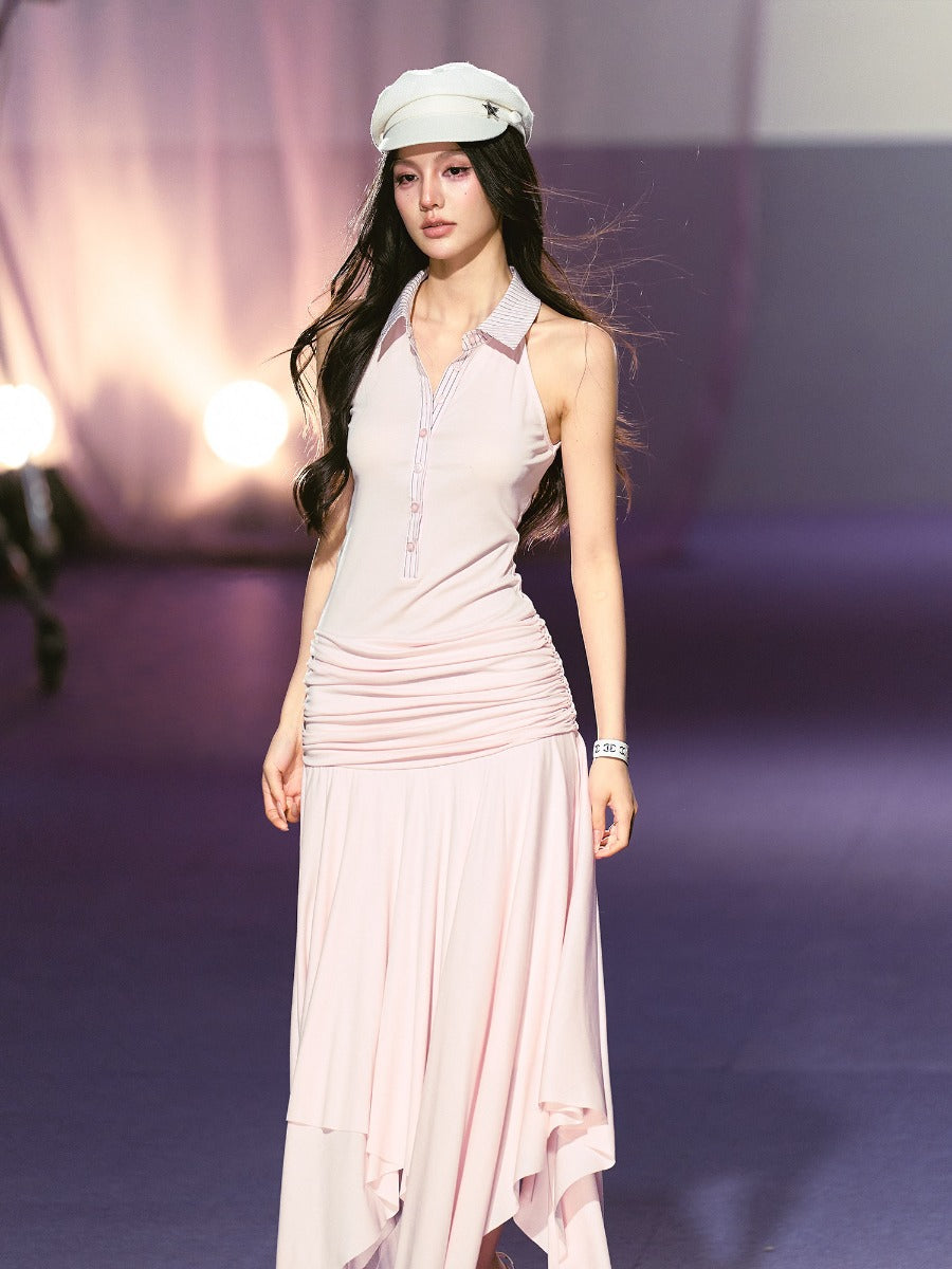 Shirt Collar Vest Dress