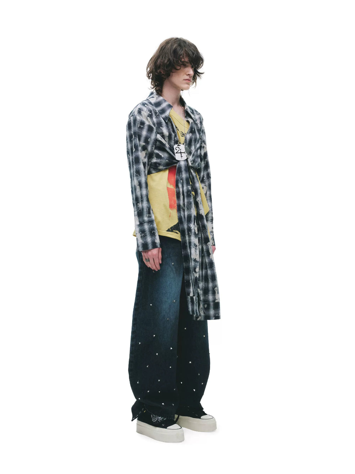 Gradient Whisker Wide Leg Jeans