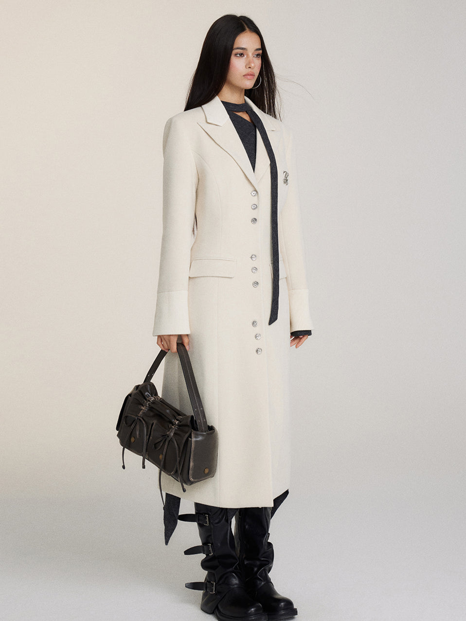 Long Woolen Blazer Coat