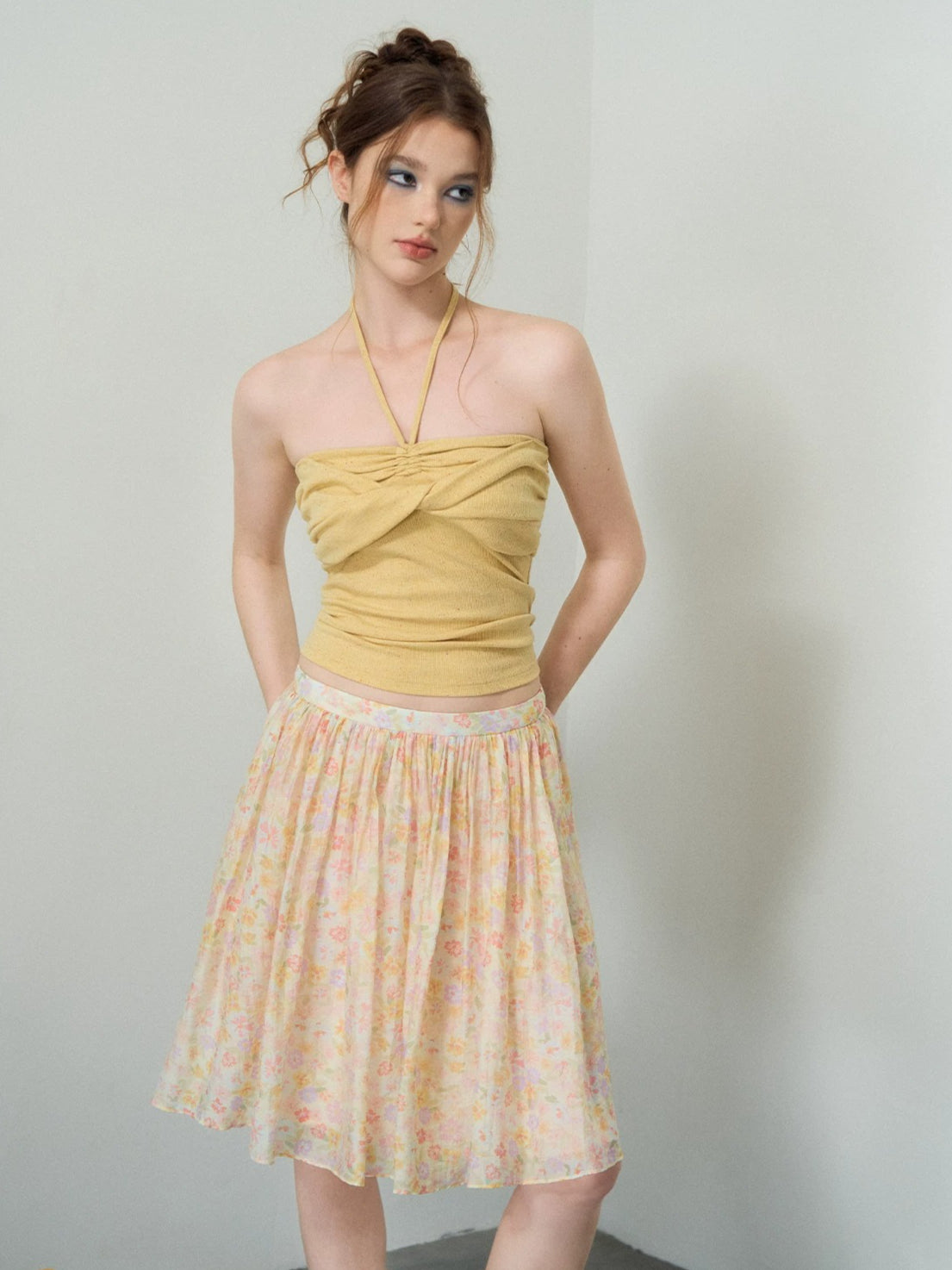 Floral Tencel A-Line Skirt
