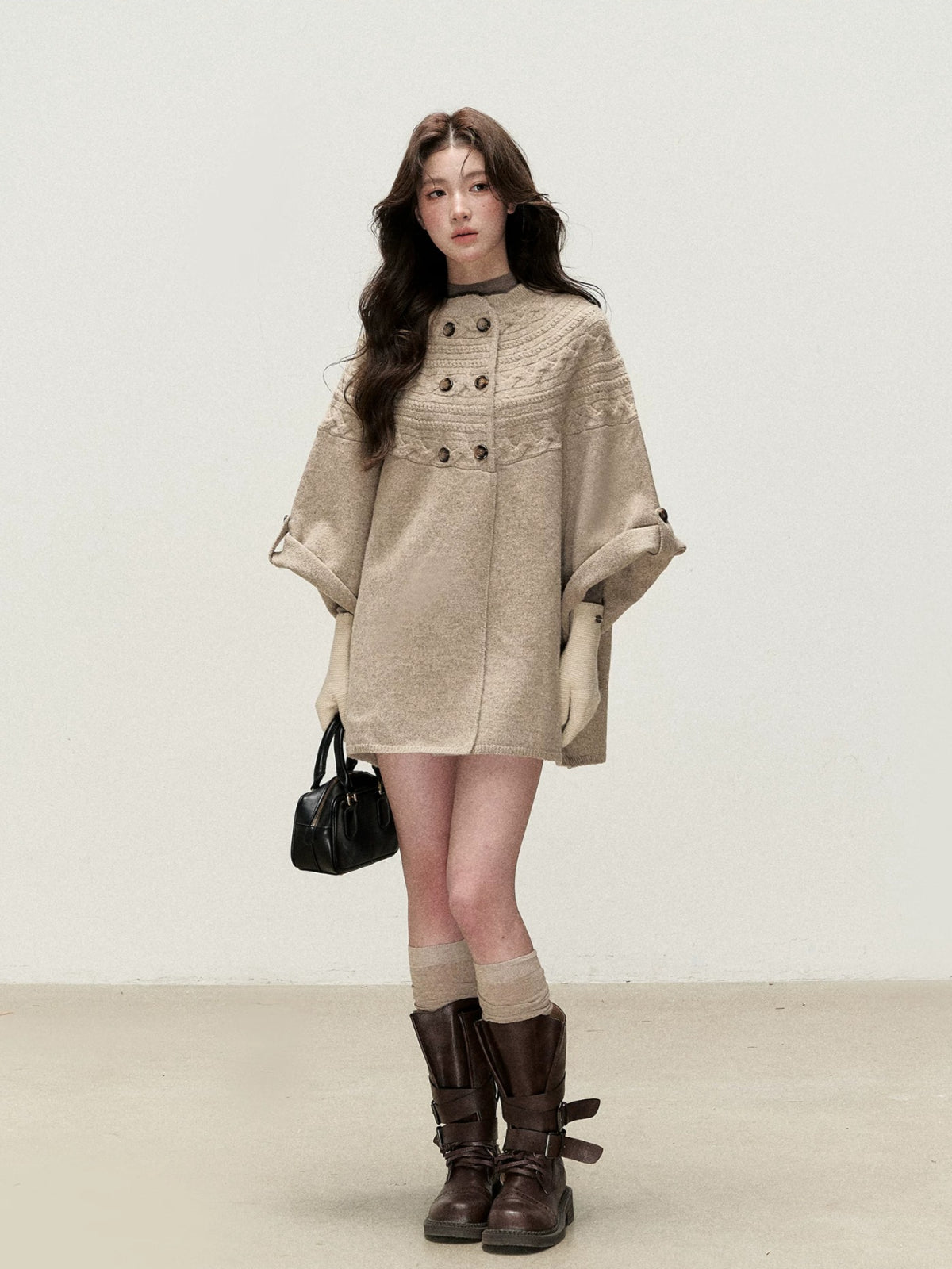 Cable Knit Cape Cardigan