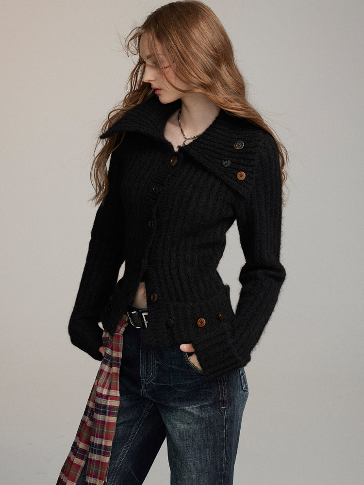 Wool Button Knitted Cardigan