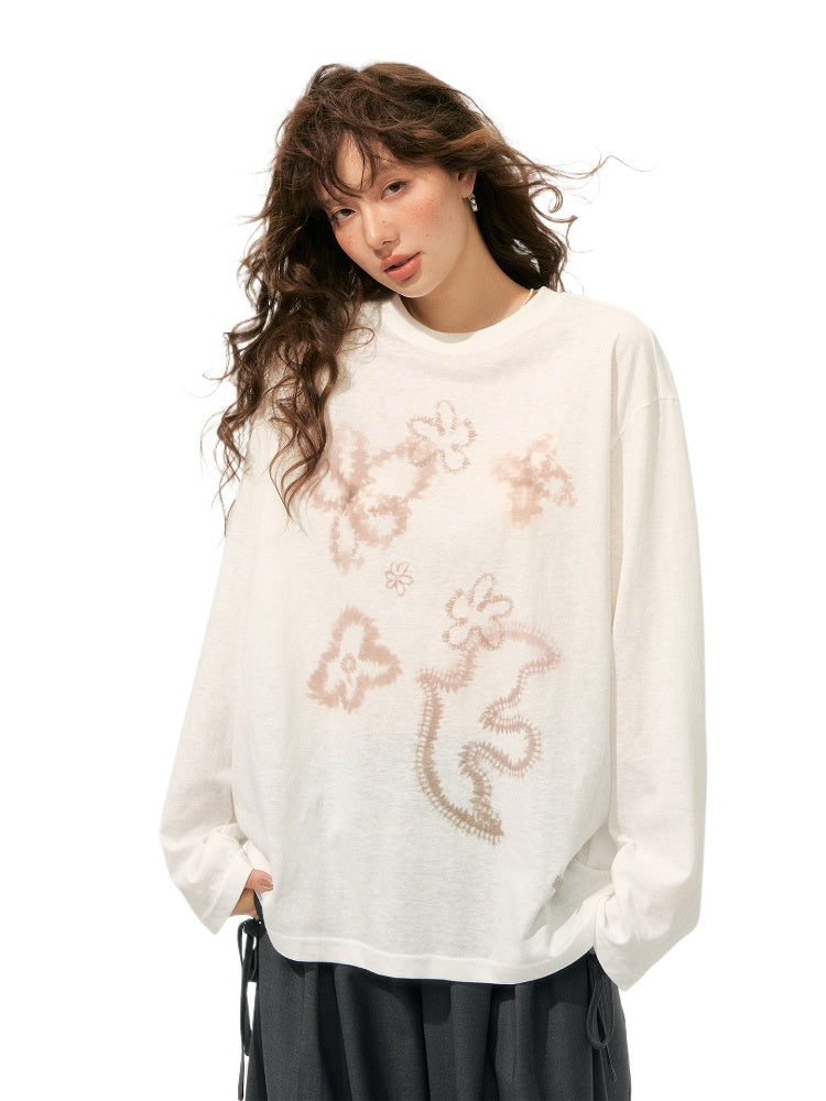 Color-Block Crew Neck Base Long-Sleeve T-Shirt