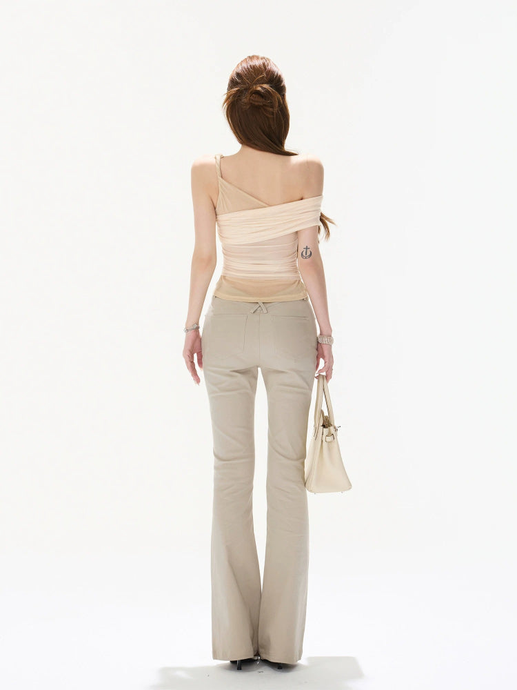 Beaded One-Shoulder Top