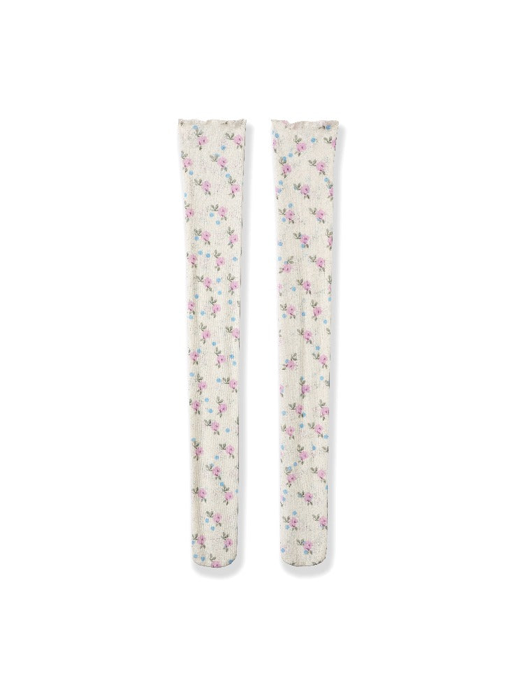 Floral Print Over-the-Knee Socks