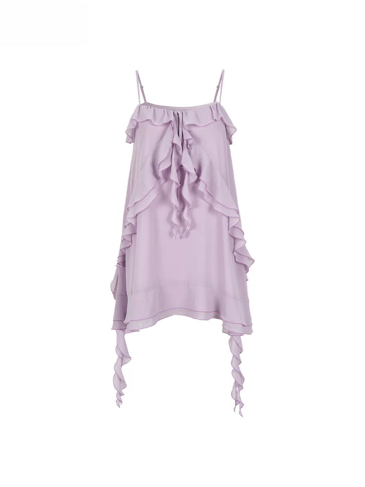 Ruffle Chiffon Cami Dress