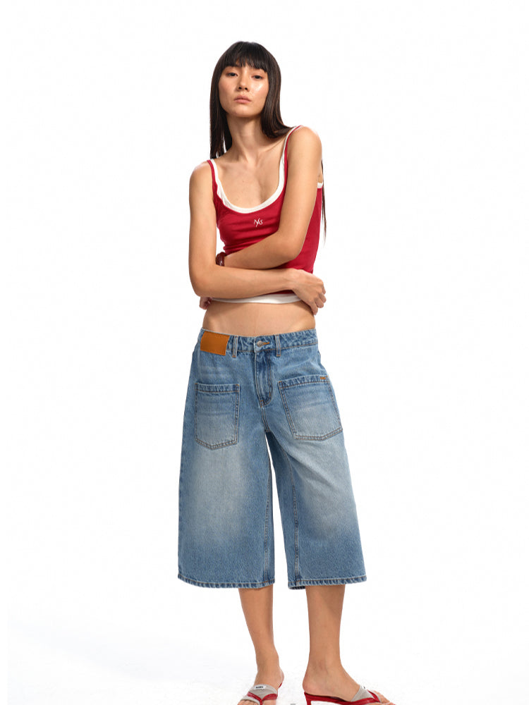 Washed Low - Rise 5 - Inch Denim Shorts