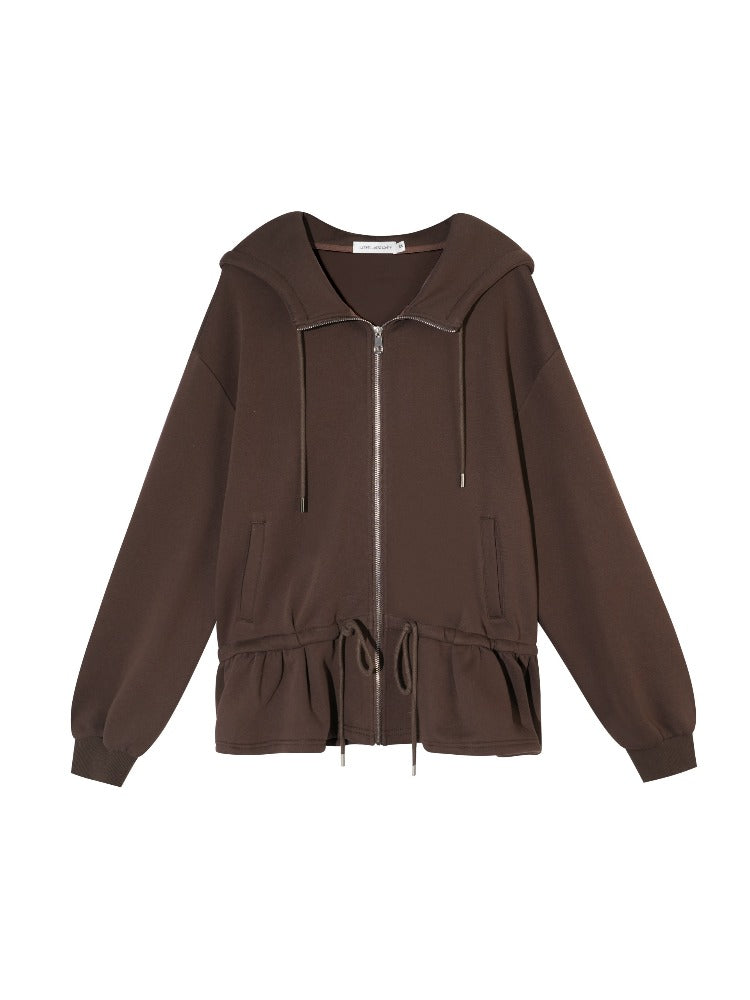 Drawstring Fleece-lined Hoodie & Pants Set