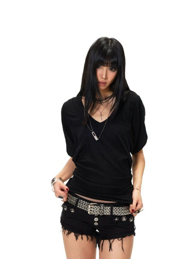 V Neck Batwing T-Shirt