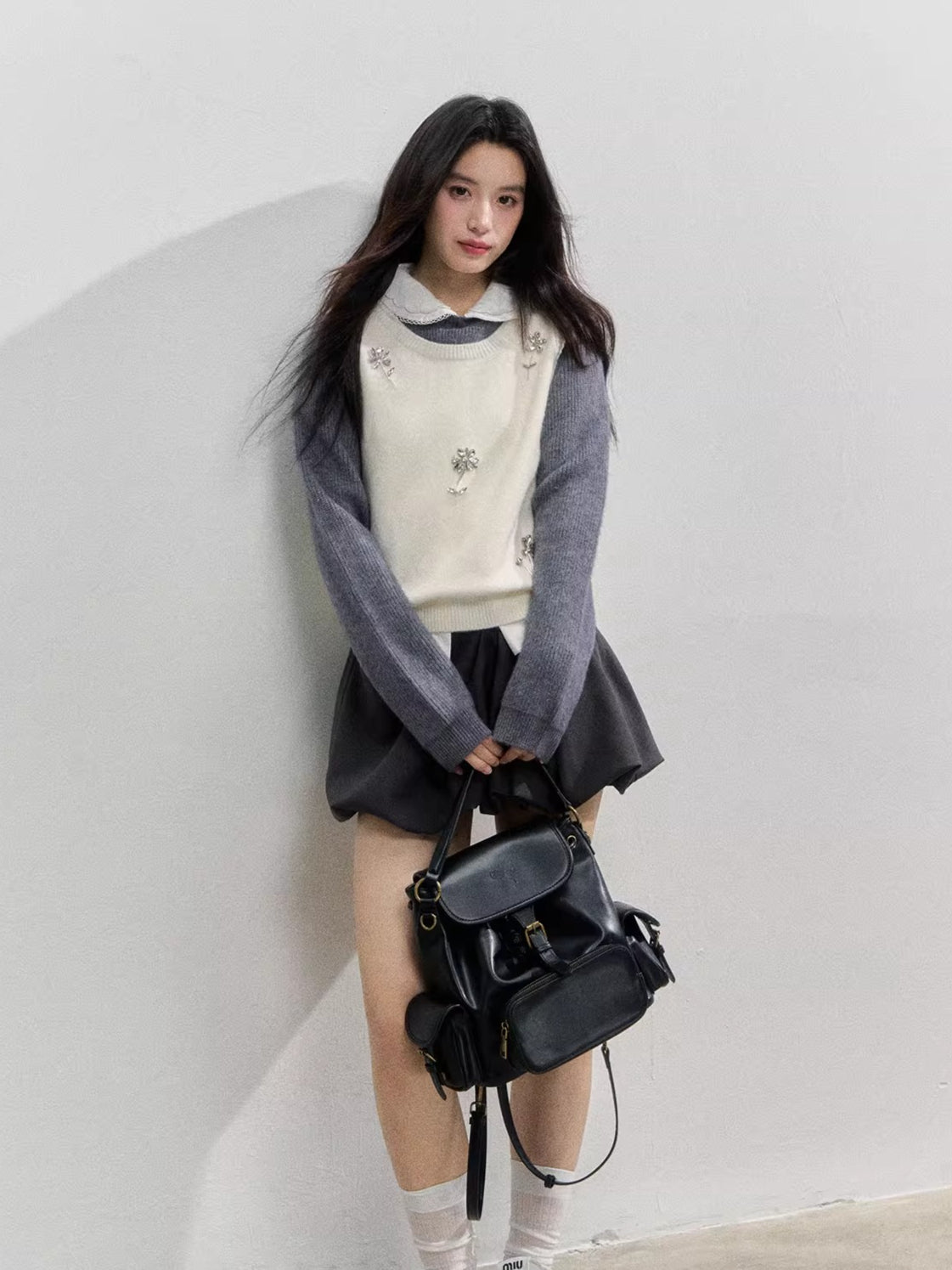 Embellished Knit Layered Knit