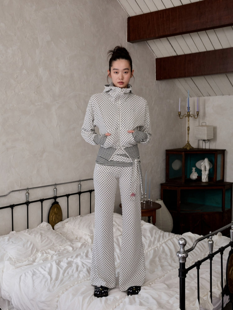 Polka Dot Stripe Double-Sided Tank Top & Pants Set