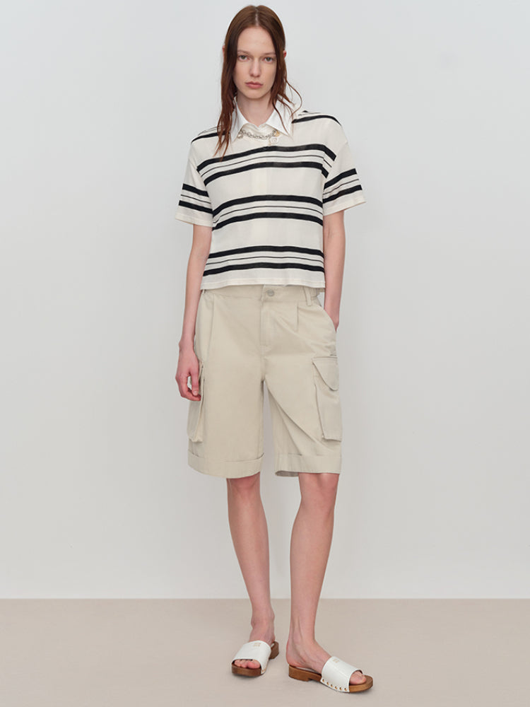 Cargo Pocket Low-Rise Shorts