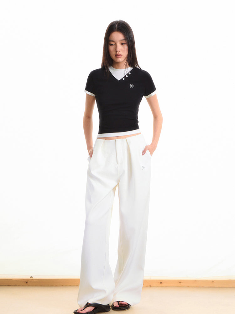 Faux Layered Short Sleeve T-shirt