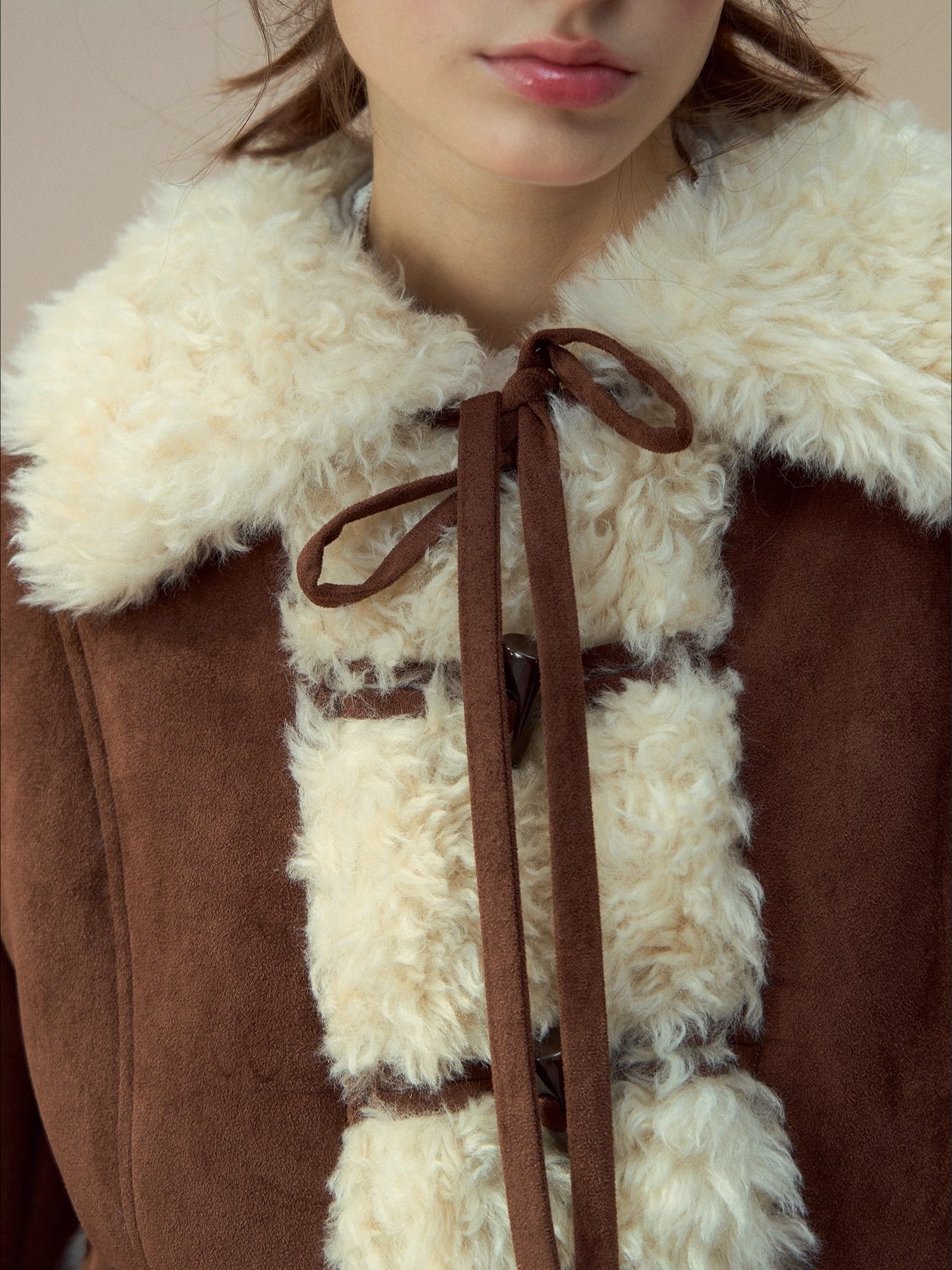 Suede Fleece Toggle Coat