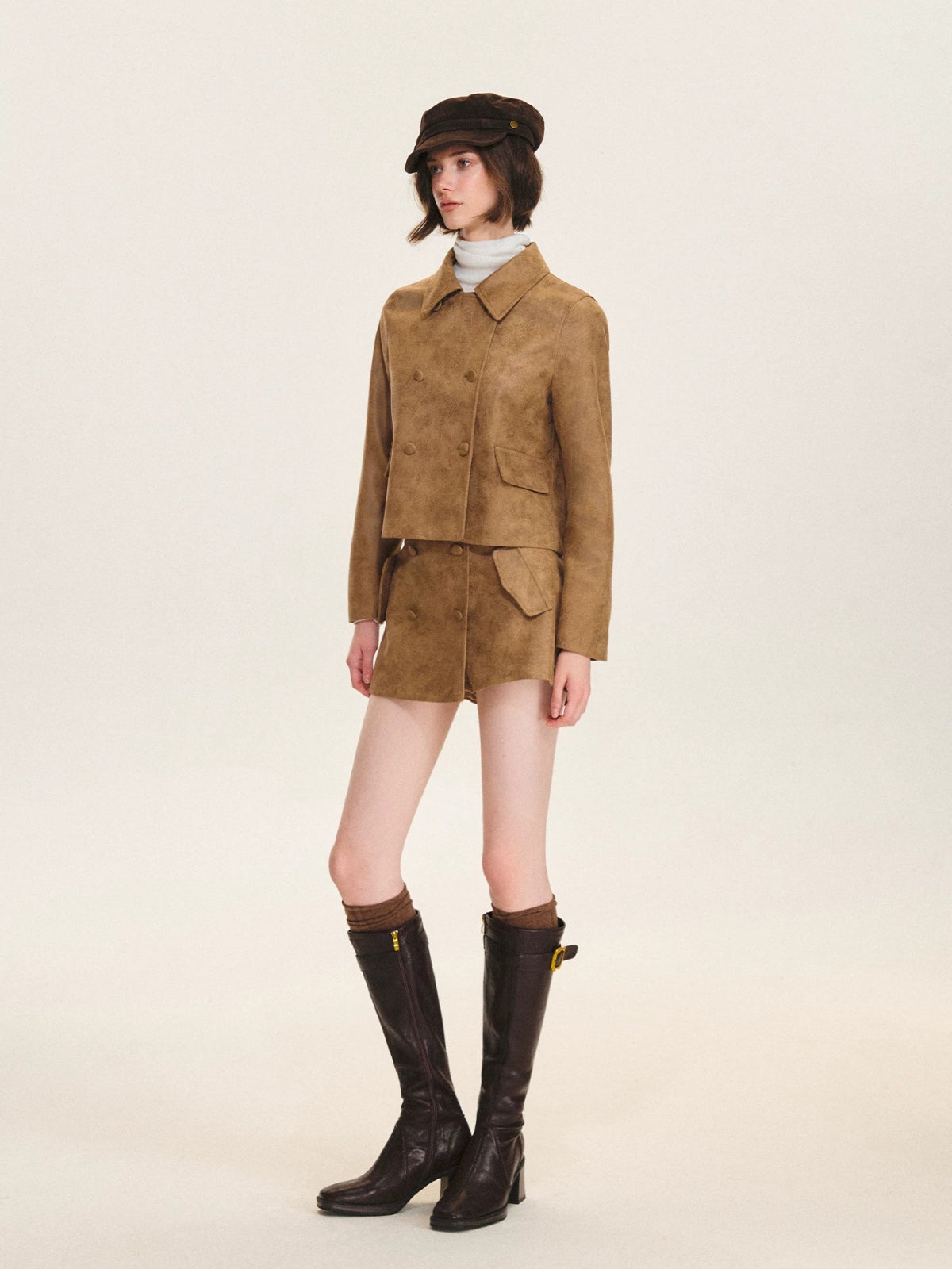 Vintage Leather Jacket & Skort Set