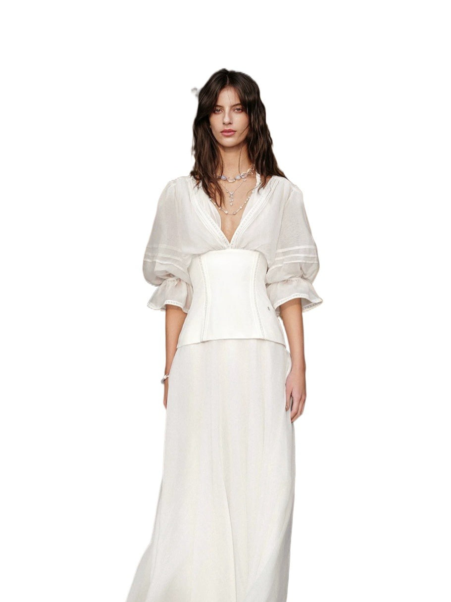 Rope Detail V Neck Shirt Dress