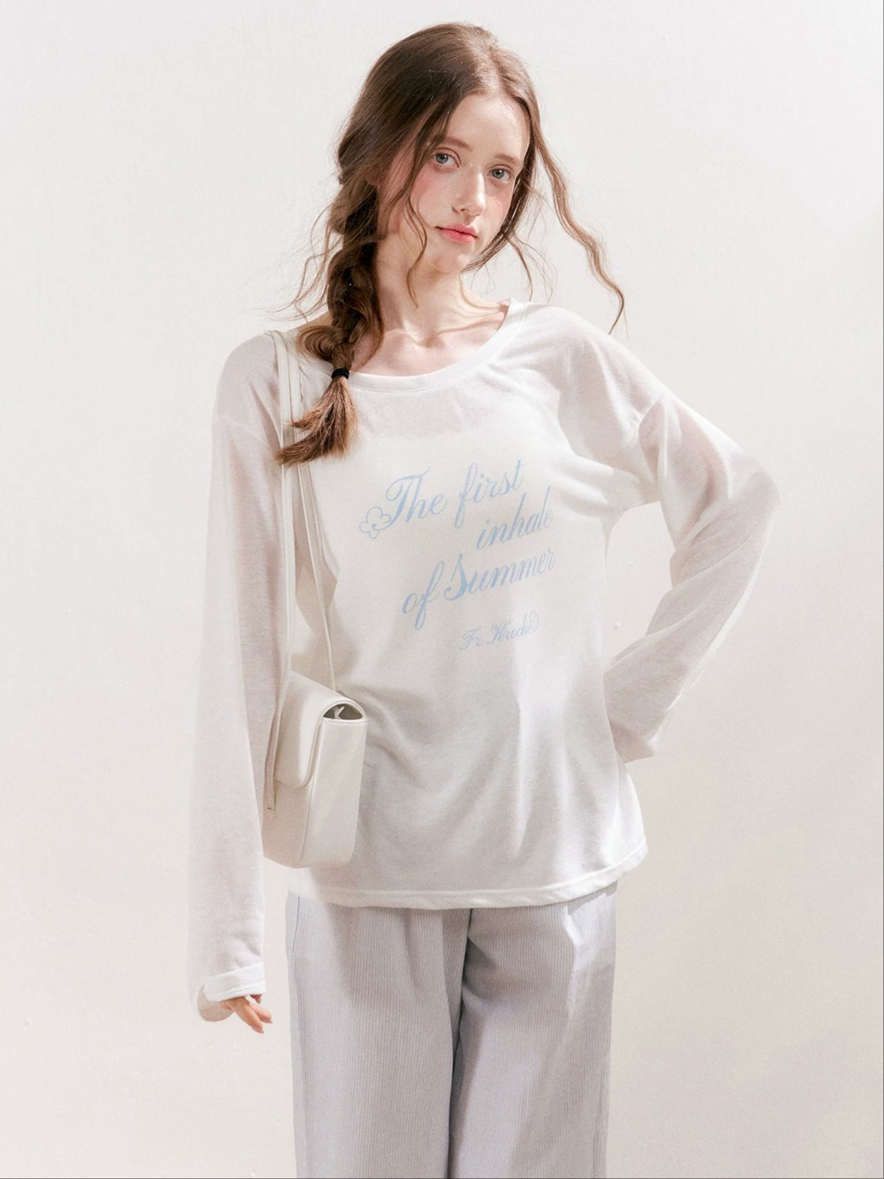 Sheer Letter Printed Cover T-shirt