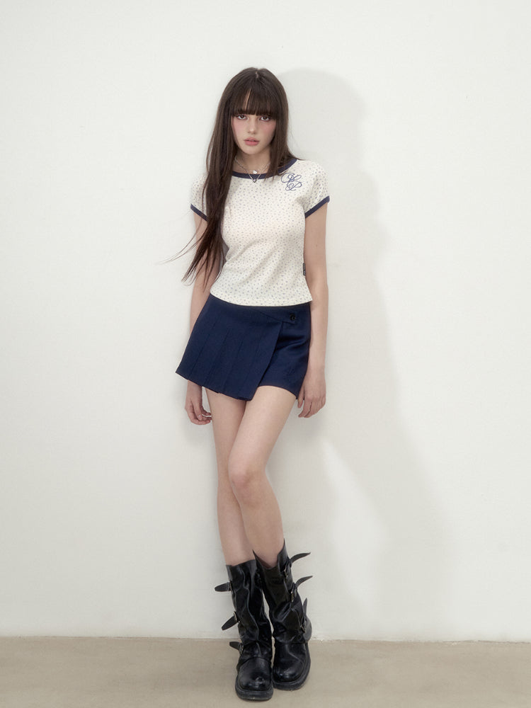 A-Line Irregular Pleated Skirt