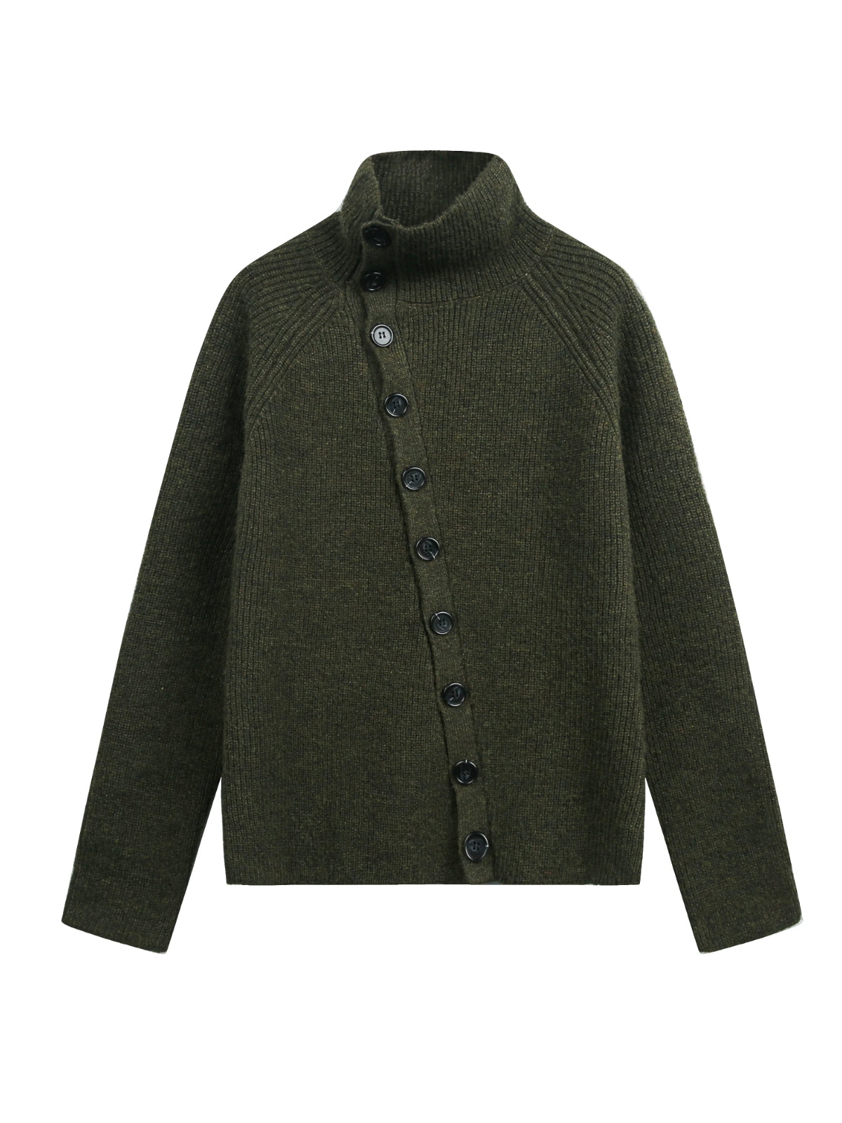 Vintage Stand Collar Knit Cardigan
