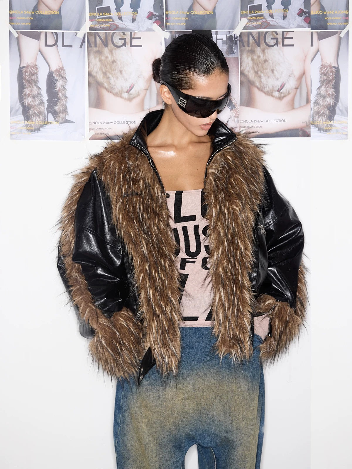 Patchwork Faux Fur Jacket