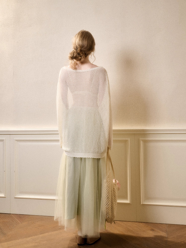 Cool Ice Silk Retro Knit Top