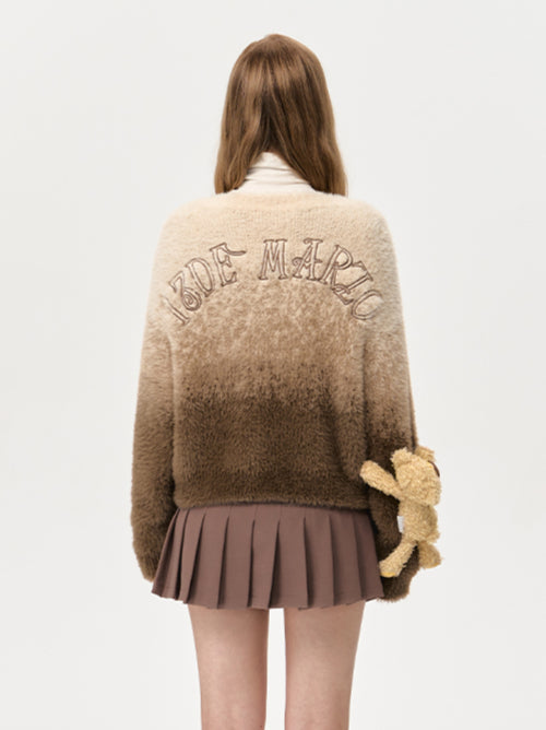 Khaki & Pink Doozoo Gradient Cardigan