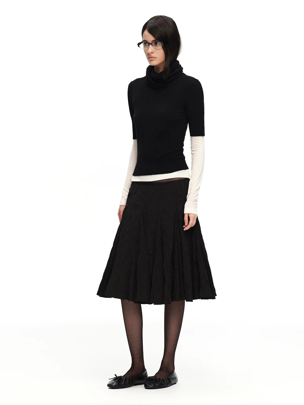 Scarf Sleeve Knit Top