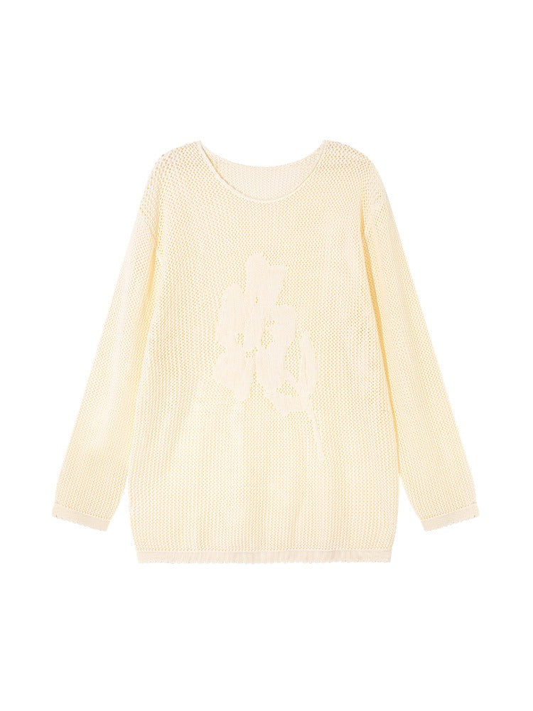 Flower Jacquard Loose Knitted Top