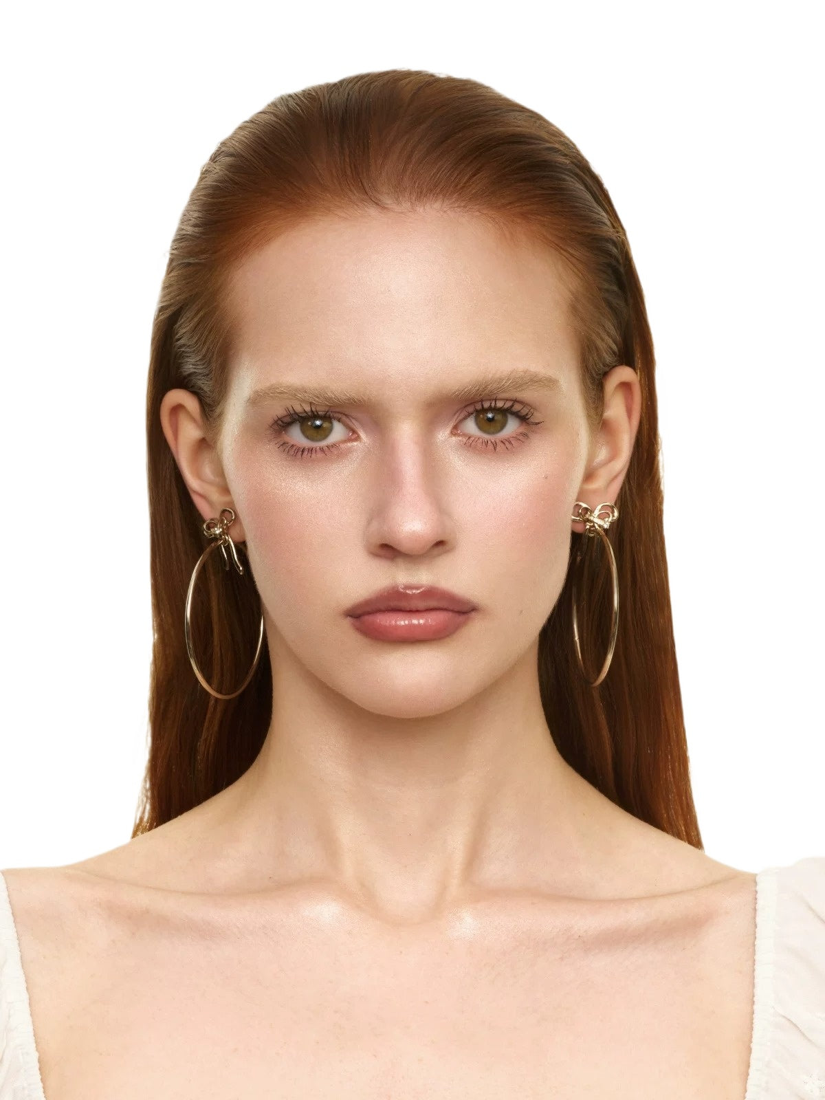 Crystal Bow Hoop Earrings