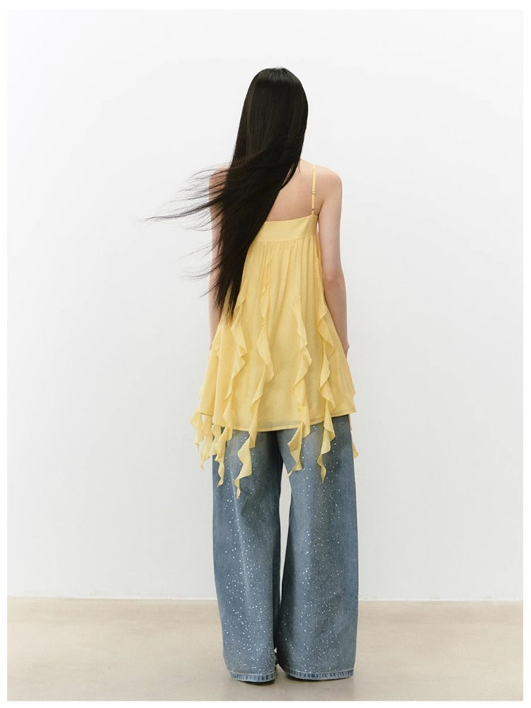 Beaded Flowing A-line Acetate Dress