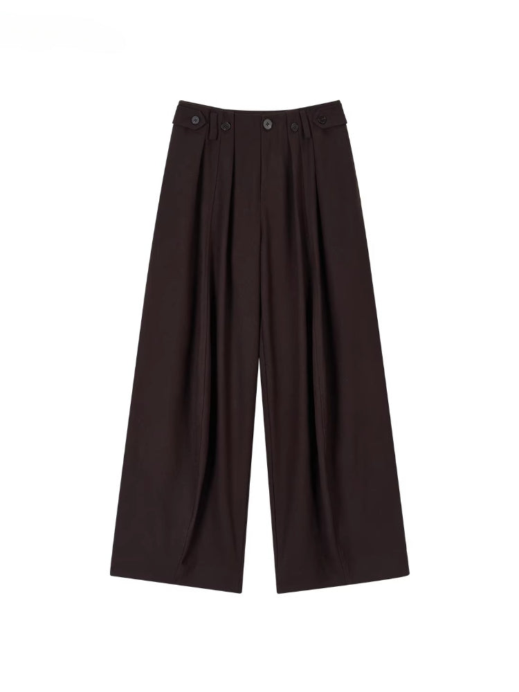 Pleated Wide-Leg Pants