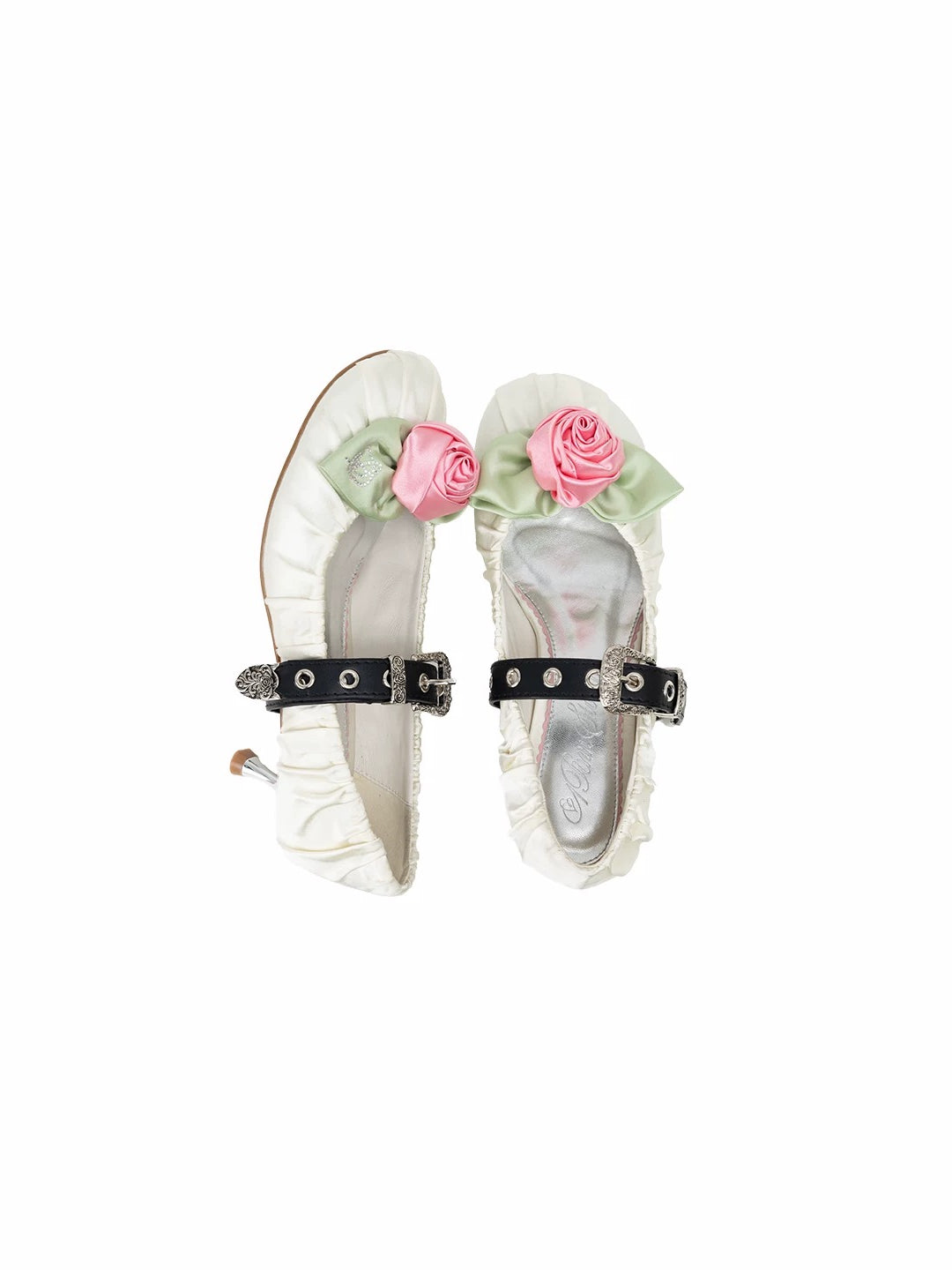 Satin Rose Kitten Heels