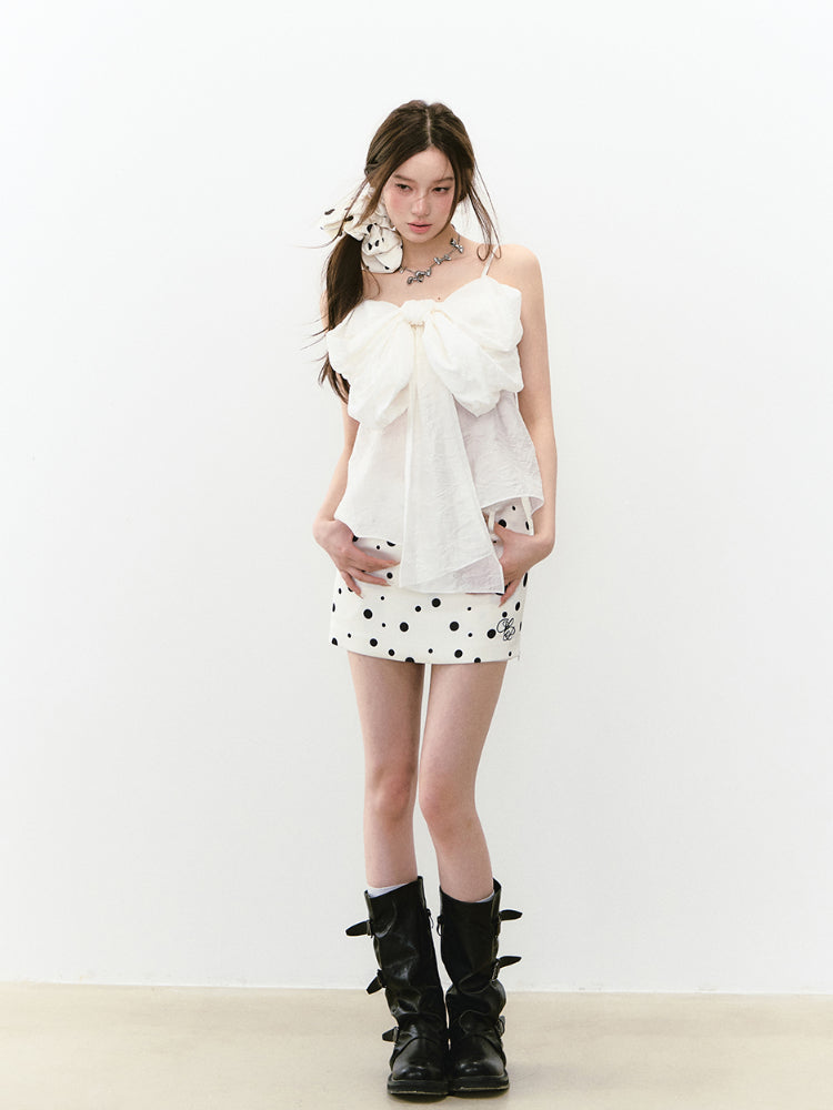 Large Bow Pleated Lightweight Cami Vest