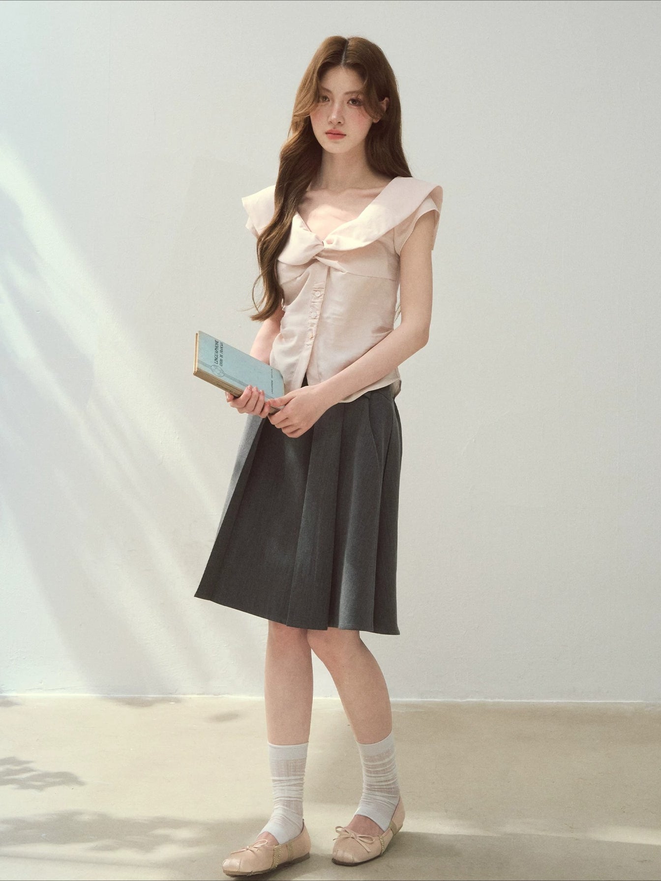 Pink Lyocell Twist Blouse