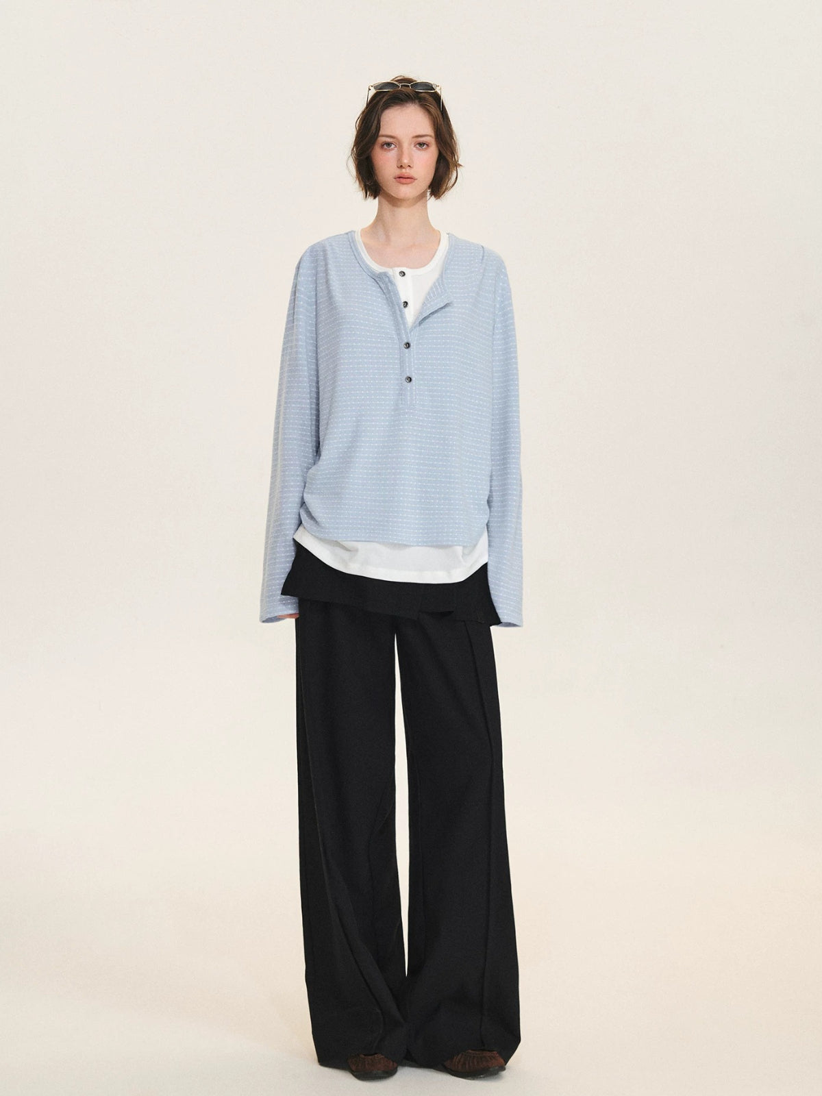 Detachable Overlay Wide Leg Pants