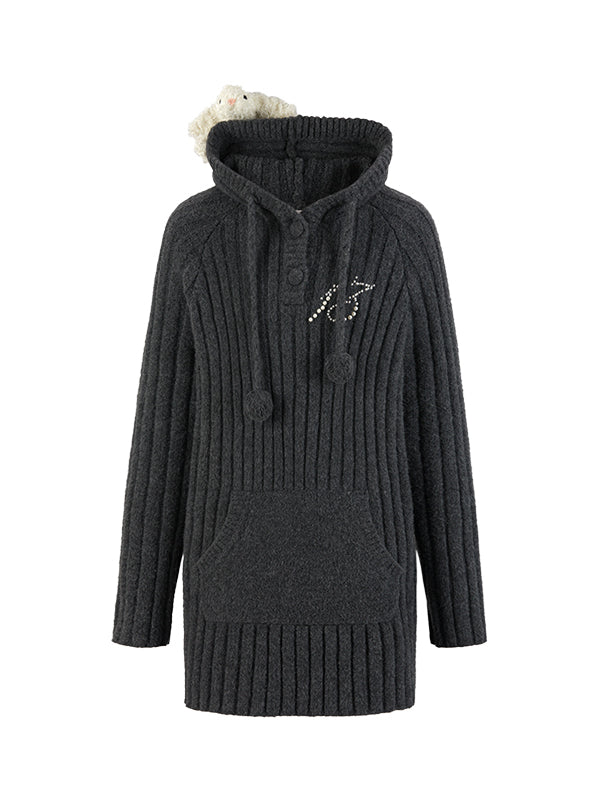 Apricot & Black Thick Stripe Sweater