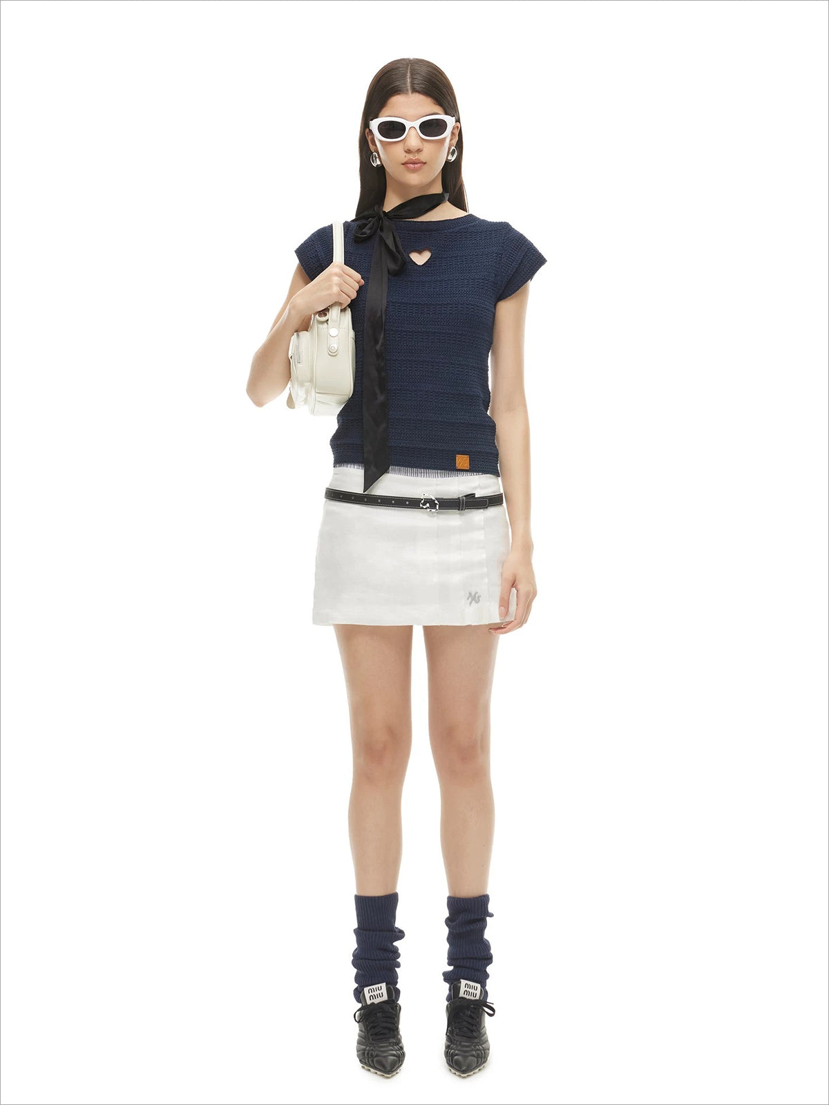 Heart Cutout Linen Tee