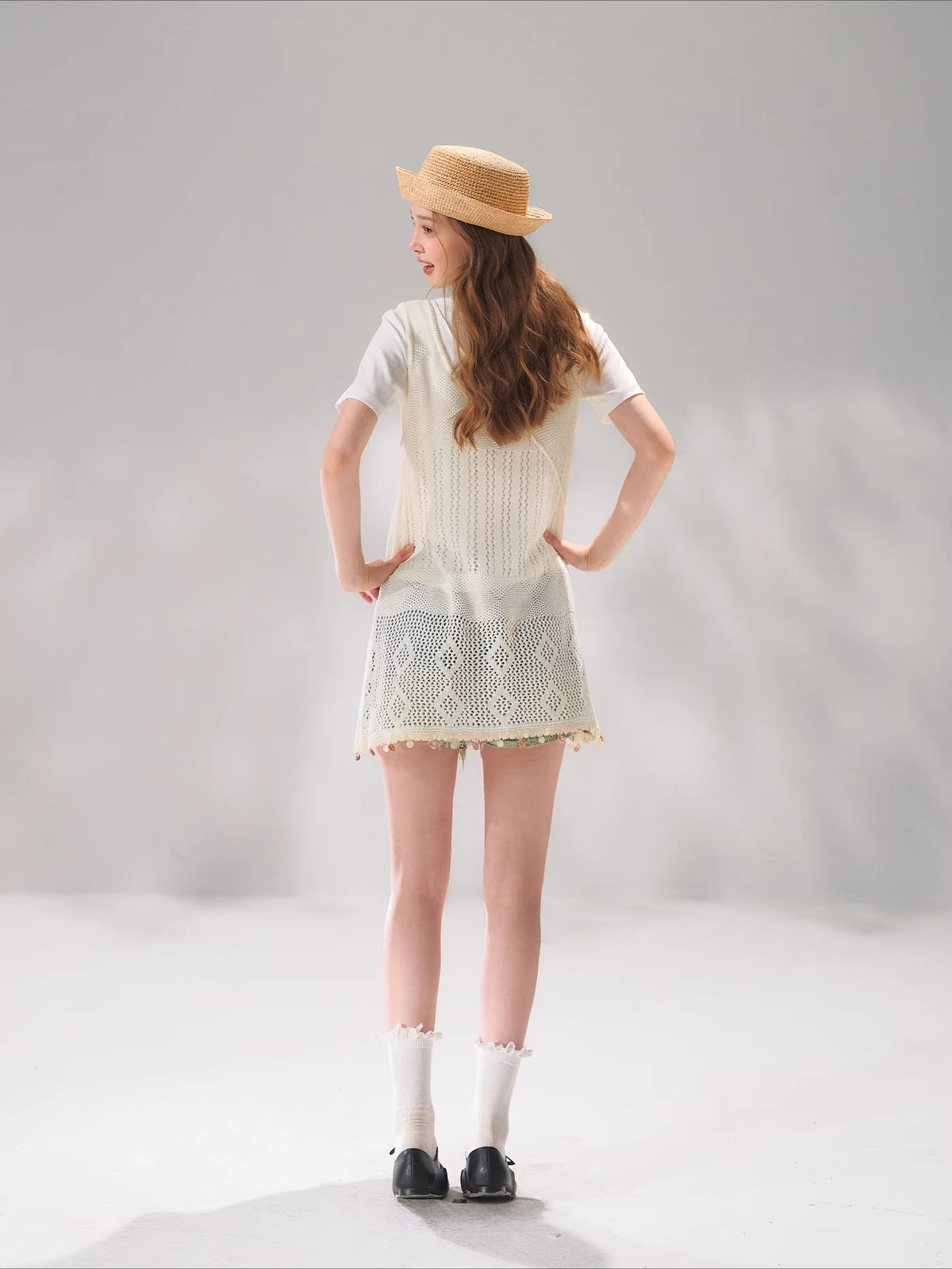 Shell Trim Knit Layered Set