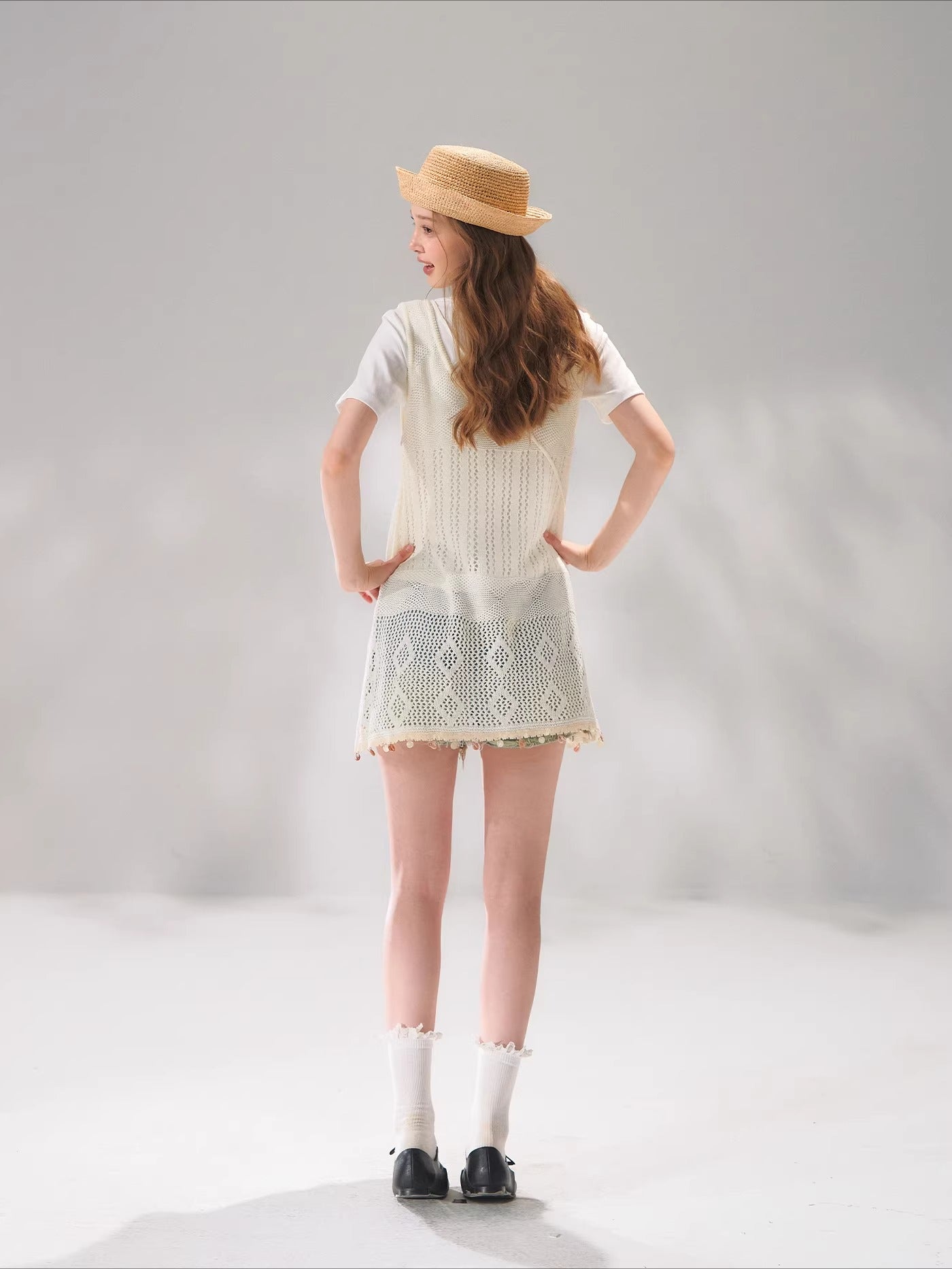 Shell Trim Knit Layered Set