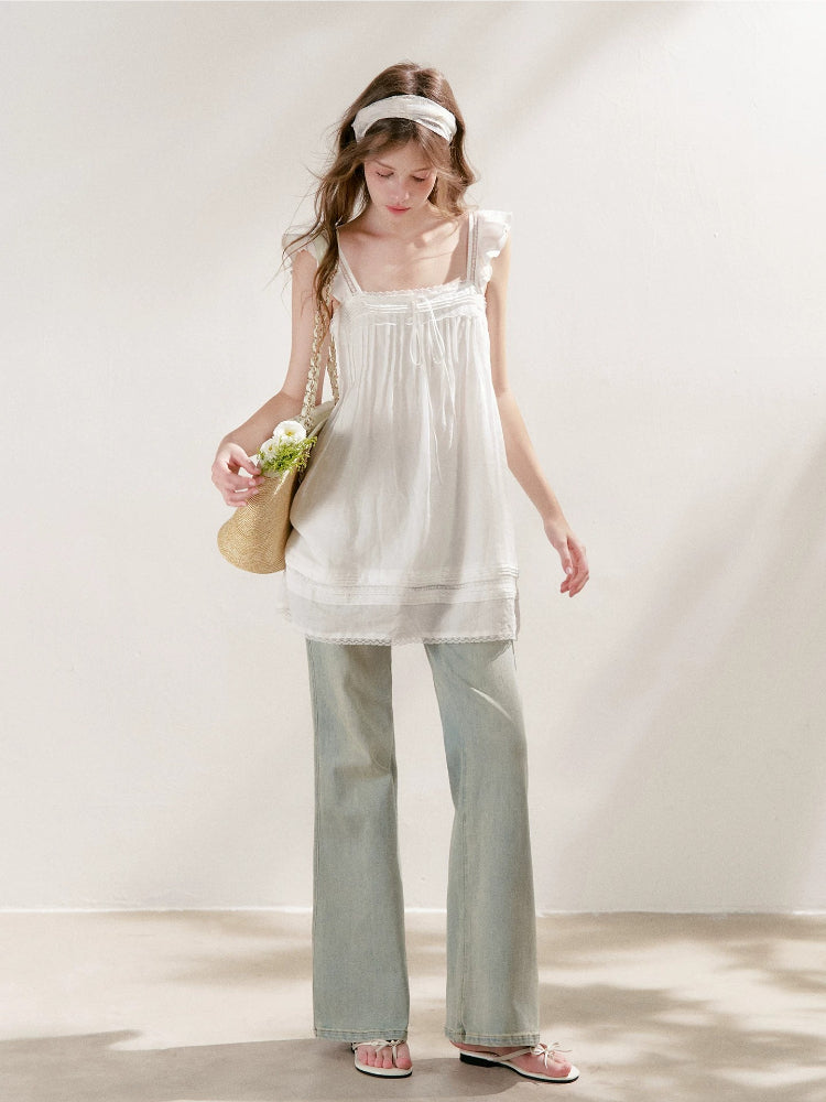 Pleated Lace Holiday Dress