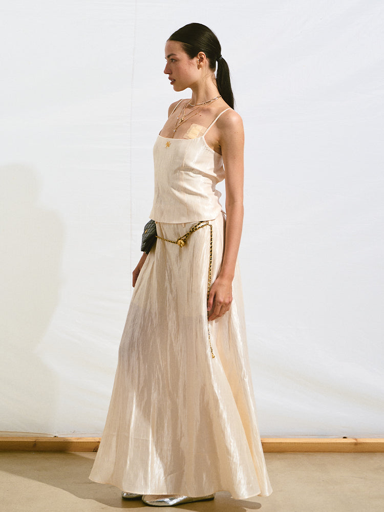 Fake Two-Piece Hollow Backless Slim Fit Cami Dress