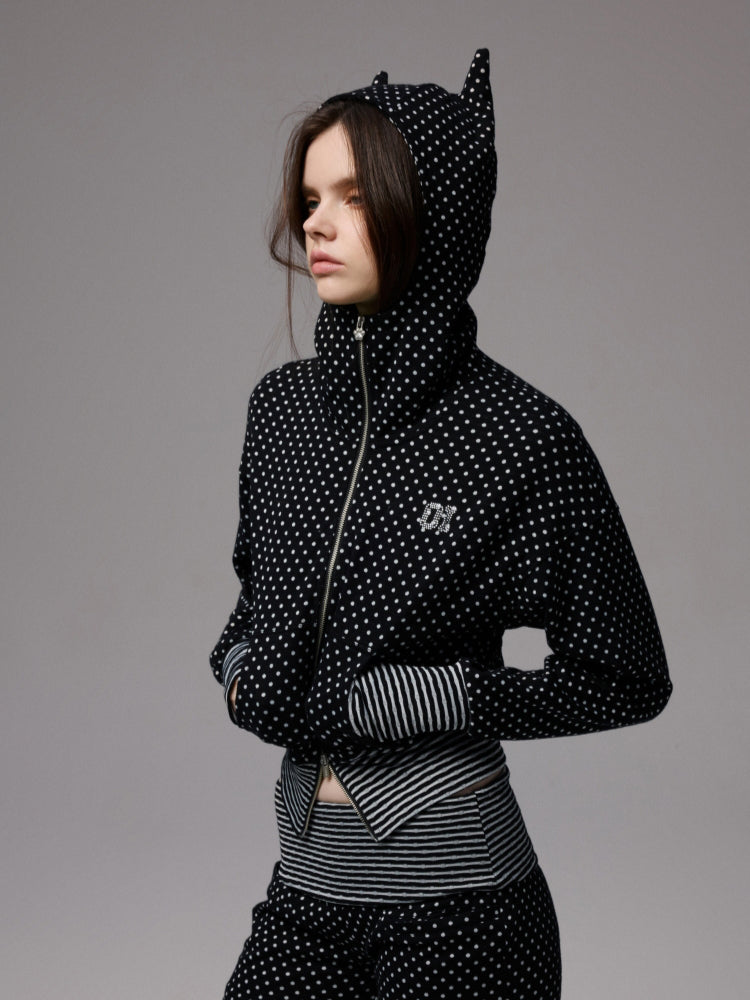 Polka Dot Stripe Double-Sided Tank Top & Pants Set