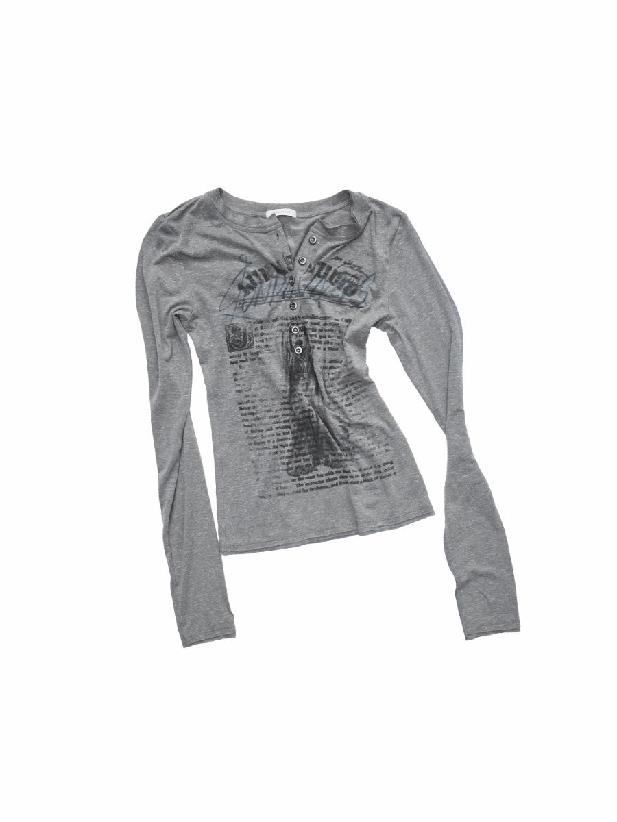 Henry Collar Animal Print Knit Top