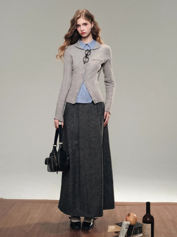 V-neck Hand-knit Cardigan