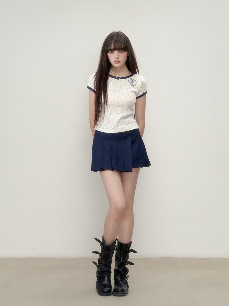 A-Line Irregular Pleated Skirt