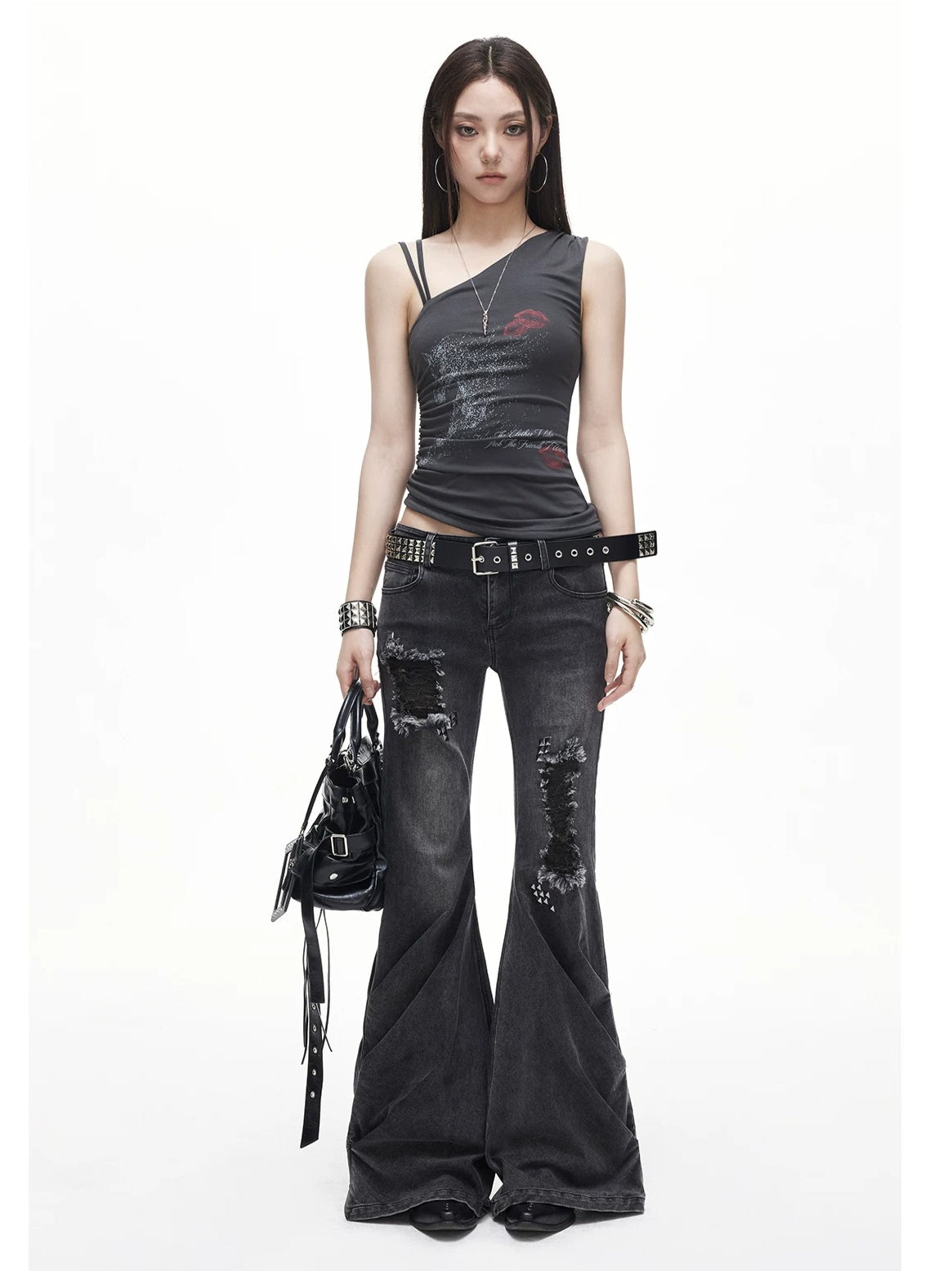 Distressed Asymmetric Tank Top
