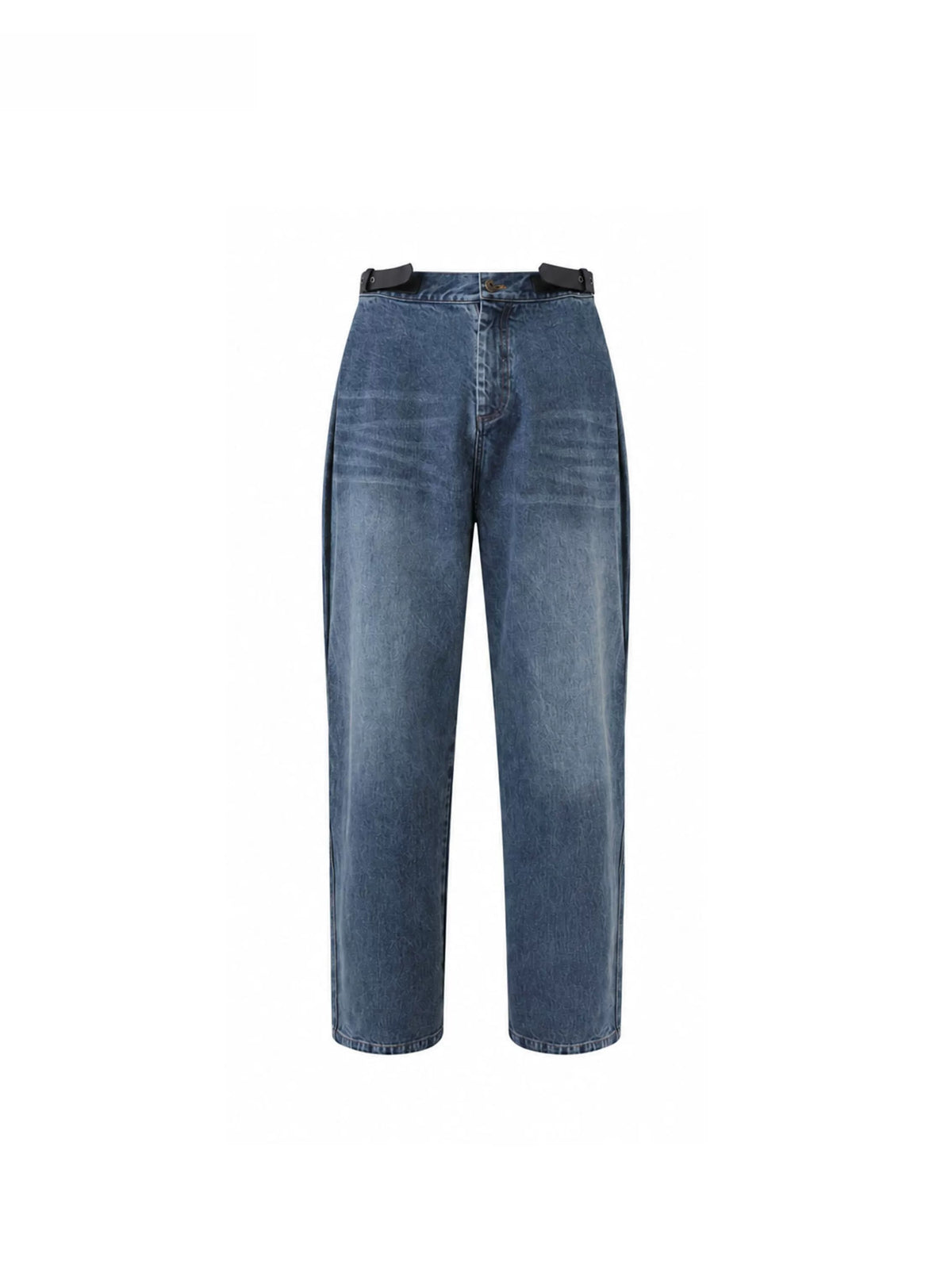 Adjustable Buckle Washed Denim Pants