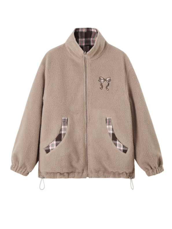 Reversible Plaid Fleece Jacket