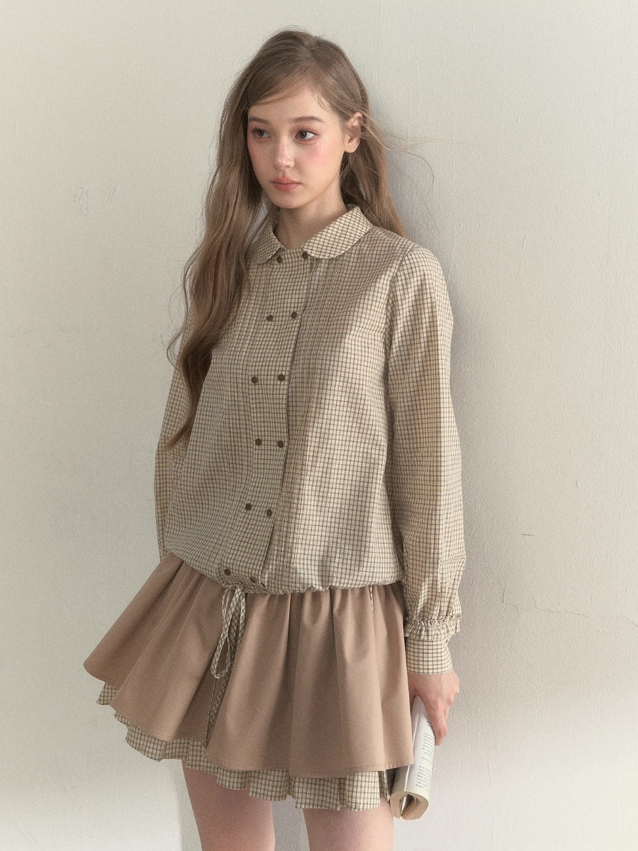 Vintage Doll Collar Double-Breasted Shirt