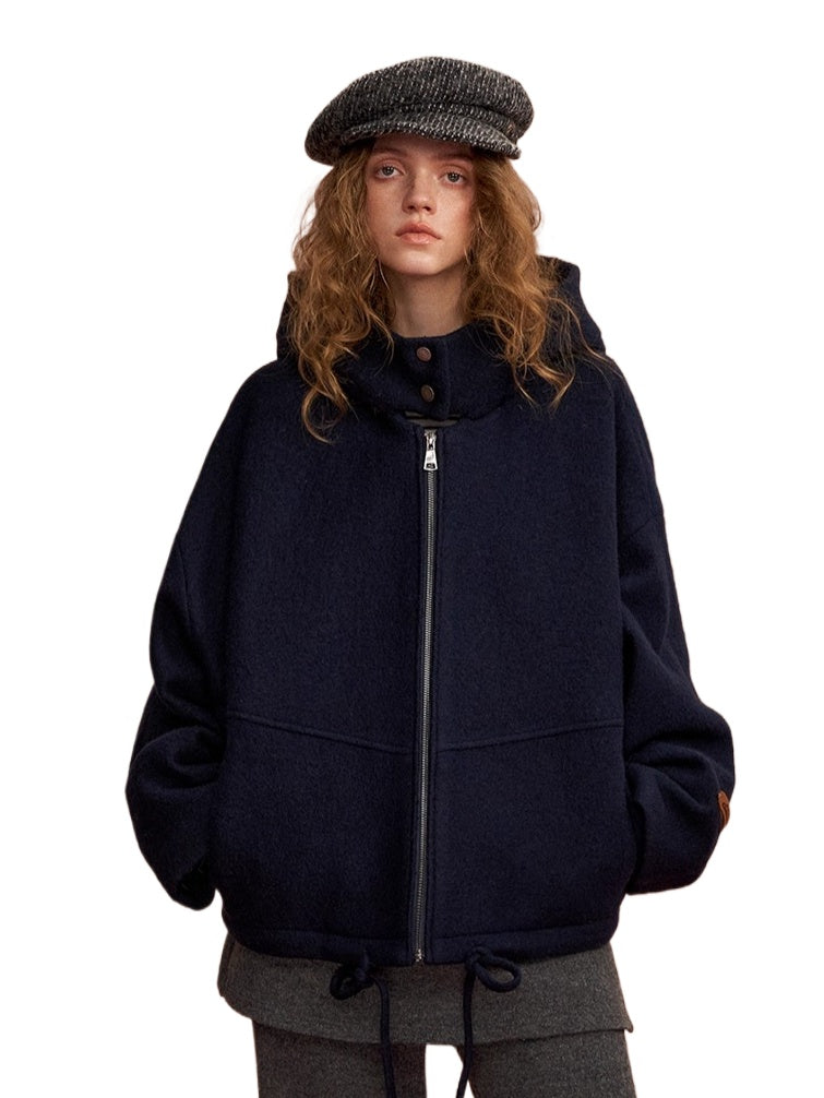 Hooded Short Wool Coat